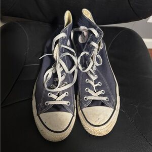 Converse Navy and White High-Top Athletic Shoes